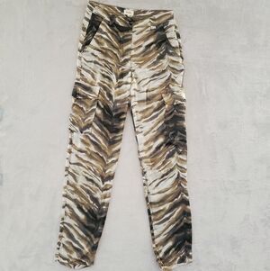 Diega Patrelo Silky Tiger Print Camo Cargo‎ Pants XS